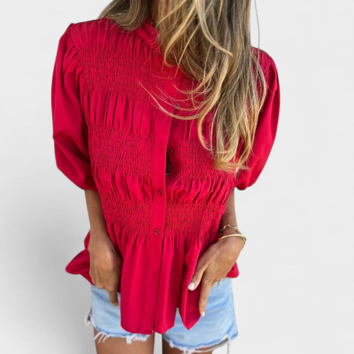 BELMONTE MILANO | BLUSA CON BOTTONI ARRICCIATA