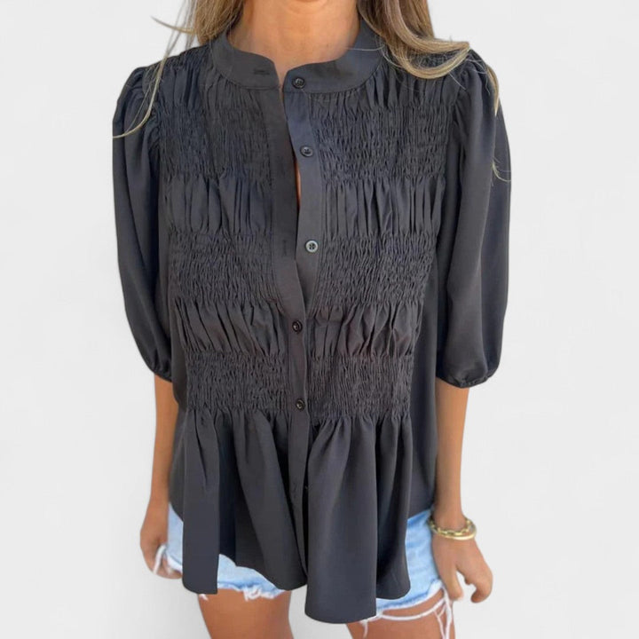 BELMONTE MILANO | BLUSA CON BOTTONI ARRICCIATA