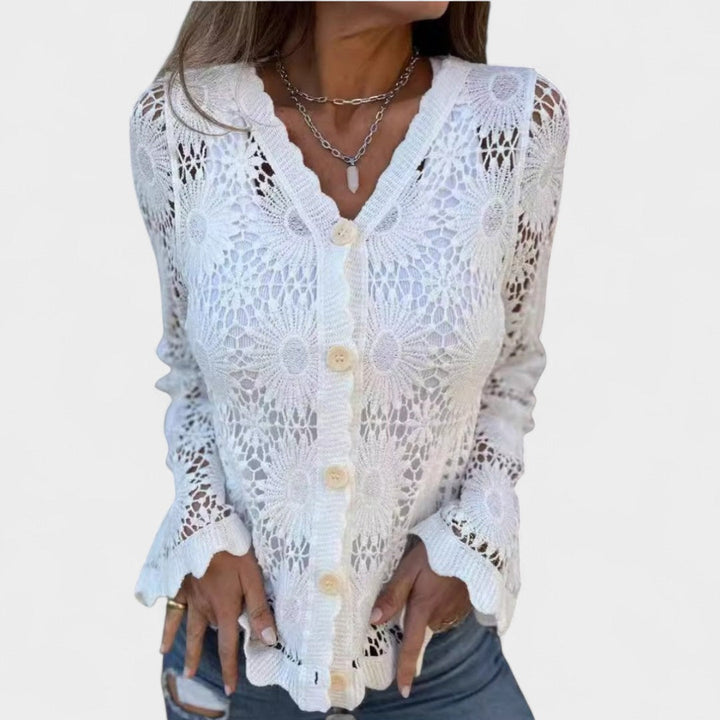 BELMONTE MILANO | CARDIGAN IN PIZZO ALL'UNCINETTO
