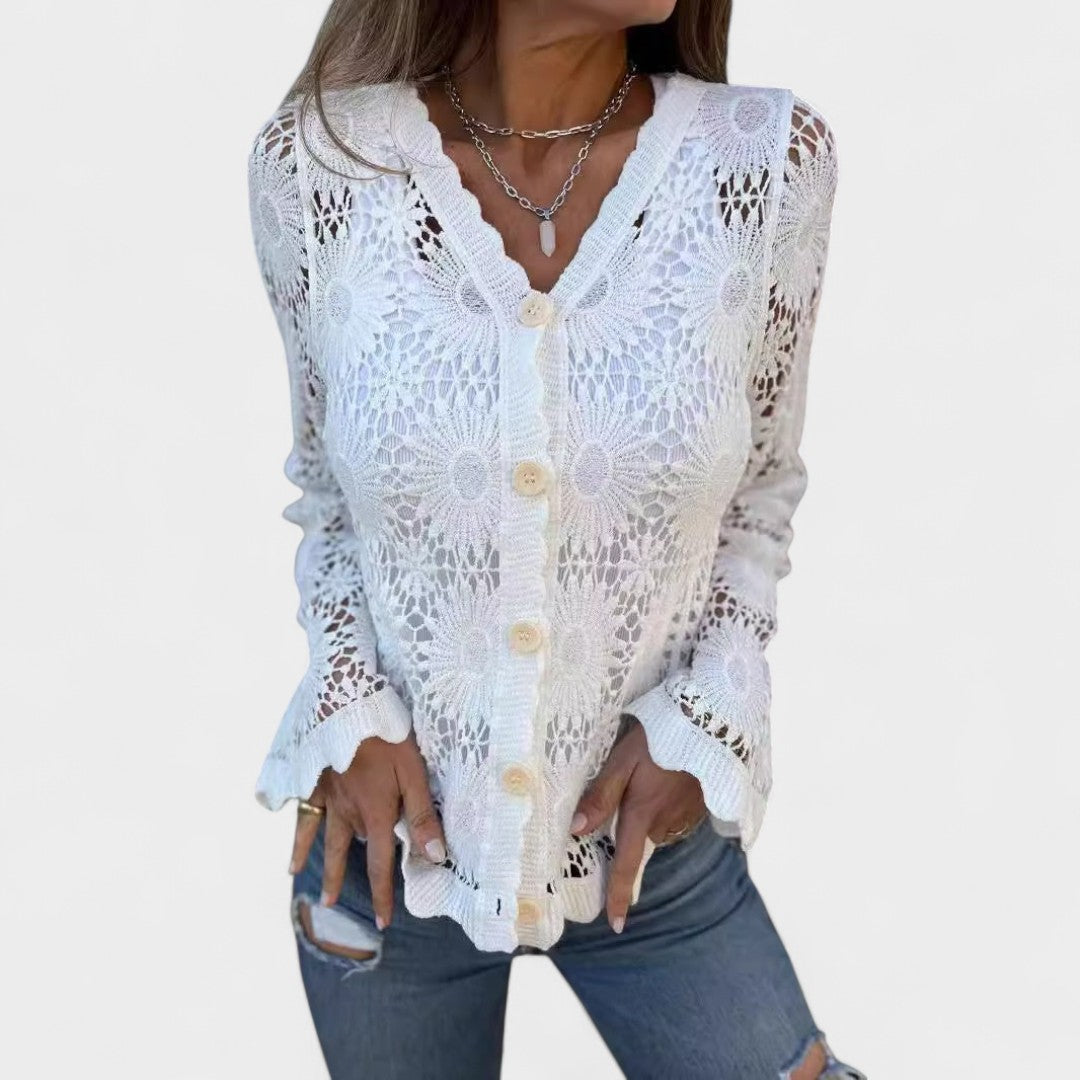 BELMONTE MILANO | CARDIGAN IN PIZZO ALL'UNCINETTO