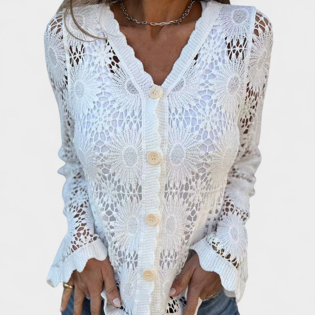 BELMONTE MILANO | CARDIGAN IN PIZZO ALL'UNCINETTO