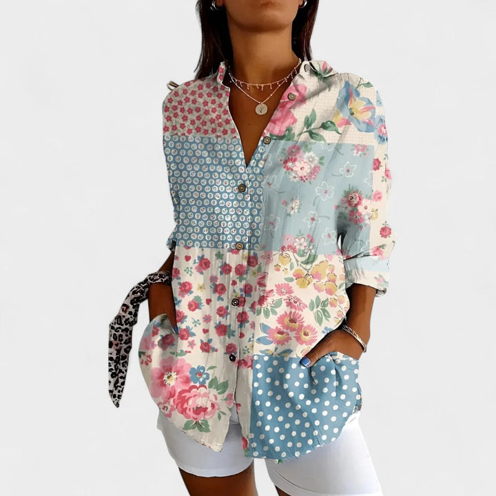 BELMONTE MILANO | BLOUSE CON PULSANTE IN STILE RITIRO AL MARE