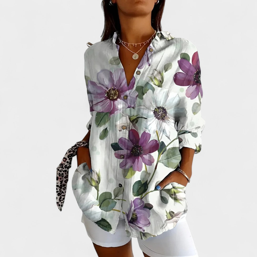 BELMONTE MILANO | BLOUSE CON PULSANTE IN STILE RITIRO AL MARE