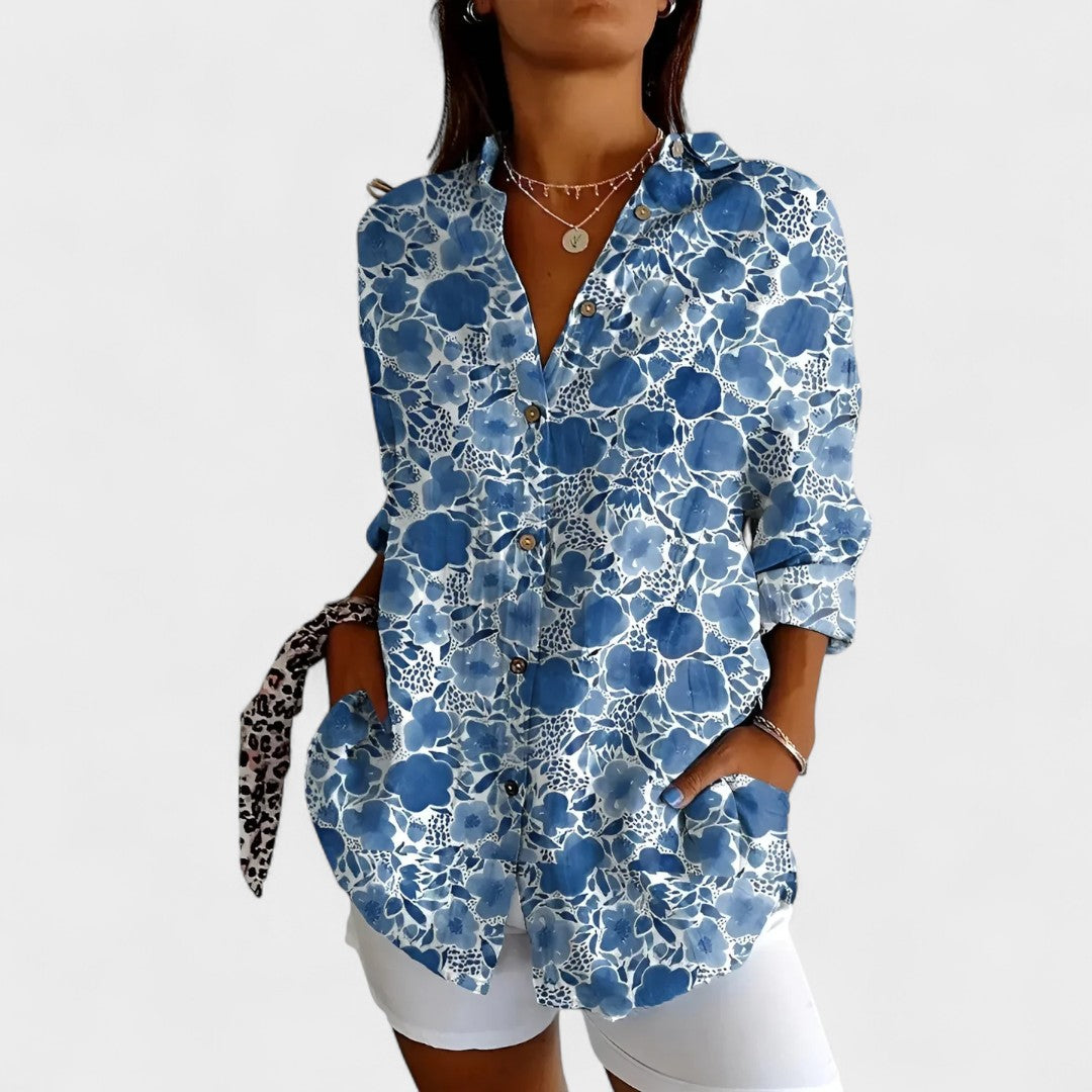 BELMONTE MILANO | BLOUSE CON PULSANTE IN STILE RITIRO AL MARE