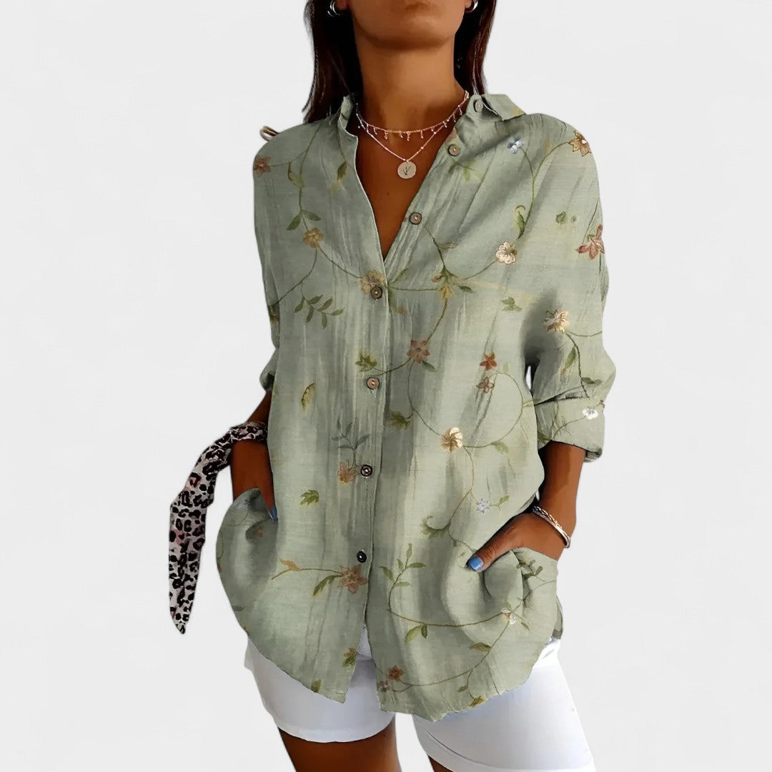 BELMONTE MILANO | BLOUSE CON PULSANTE IN STILE RITIRO AL MARE